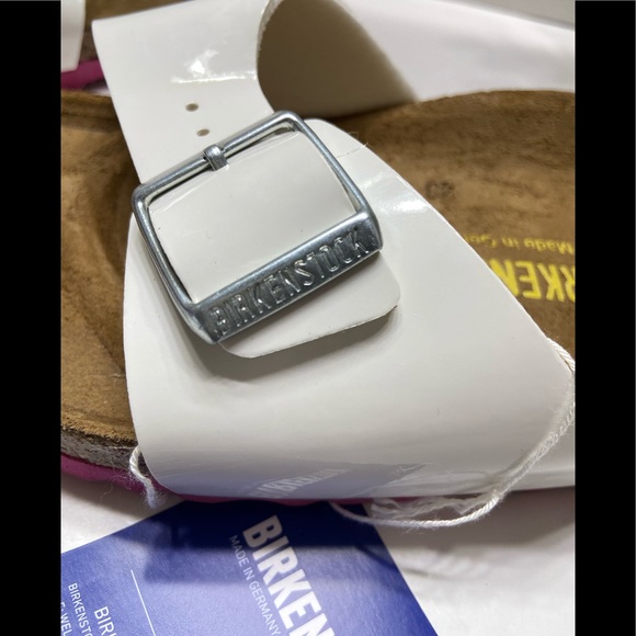NEW Birkenstock Madrid Women’s Patent Birko-Flor Adjustable Buckle Sandals Slide - Picture 6 of 10